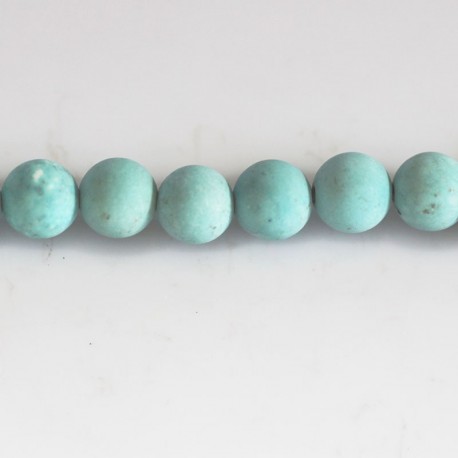 BeauMonde Bijoux - Howlite turquoise 8 mm perle teinté ronde mat Chine