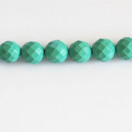 BeauMonde Bijoux - Howlite 8 mm ronde facetée ton vert (nouvelle turquoise)