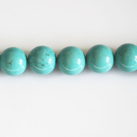 Howlite turquoise 10 mm round bead light tone - BeauMonde Bijoux