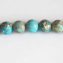 Jaspe impression 10 mm perle ronde teinté turquoise A Chine