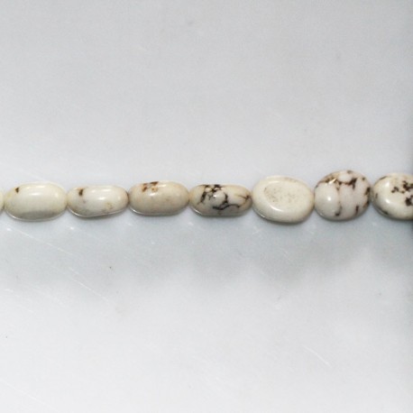 BeauMonde Bijoux - Howlite 8x10 mm ovale plat ivoire