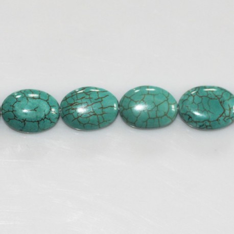 BeauMonde Bijoux - Howlite 12x16 mm ovale plat turquoise