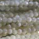 Nacre blanche 3 mm perle ronde facettée A Indonésie