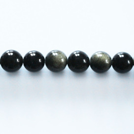 Obsidienne gold 8 mm environ perle ronde A+ Mexique