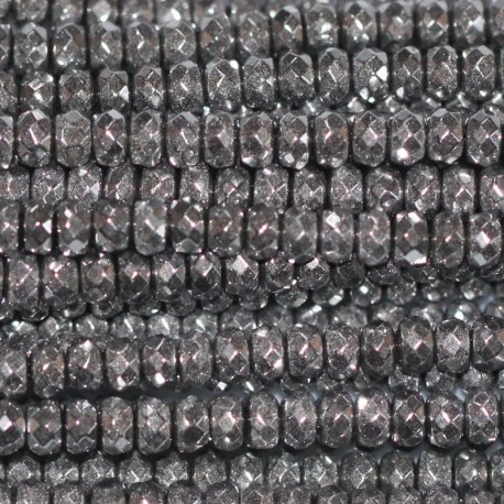 Hematite 2x3 mm washer faceted silver - BeauMonde Bijoux