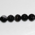 Agate 10 mm round black veined bead