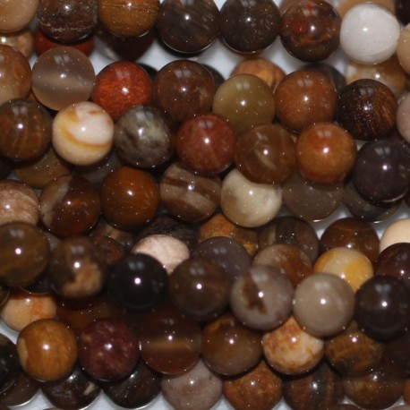 BeauMonde Bijoux - Jaspe opalite wood 4 mm environ perle ronde USA
