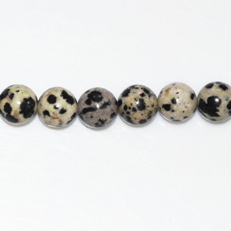 Jasper 8 mm Dalmatian round bead - BeauMonde Bijoux