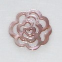 Nacre 17 mm médaillon rose ajourée