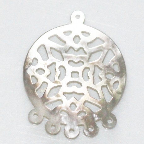 BeauMonde Bijoux - Nacre 21 mm médaillon 1 anneau + 5 anneaux