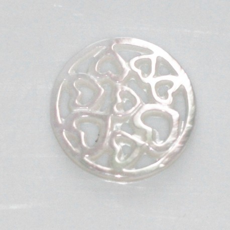 BeauMonde Bijoux - Nacre 17 mm médaillon coeurs