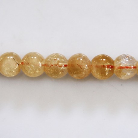 BeauMonde Bijoux - Citrine 8 mm environ perle ronde A+ Brésil