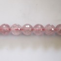 BeauMonde Bijoux - Quartz rose 8 mm perle ronde facettée AA qualité milky Madagascar