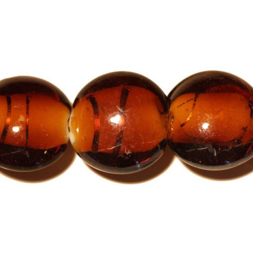 BeauMonde Bijoux - Perle de verre rond bombé fond blanc 20 mm