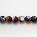 BeauMonde Bijoux - Agate 8 mm perle ronde facettée noir/feu