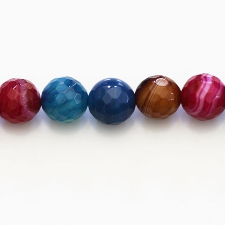 Agate 12 mm round faceted bead - BeauMonde Bijoux