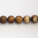 Jaspe paysage 10/10.5 mm environ perle ronde mat A Afrique