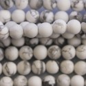 Howlite blanche 4/4.6 mm perle ronde mat A Canada