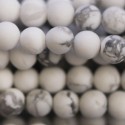 Howlite white 6 mm matte round bead Canada