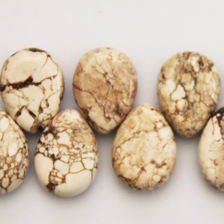 BeauMonde Bijoux - Howlite 13x18 mm goutte ivoire
