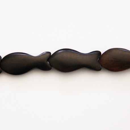 Ebony wood 14x29 mm flat fish - BeauMonde Bijoux