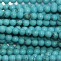 Howlite 3 mm perle ronde turquoise
