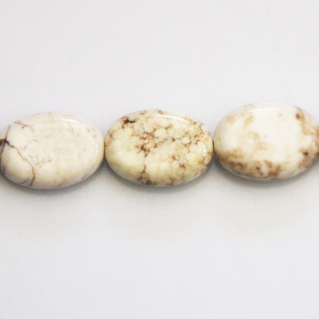 Howlite 13x18 mm oval flat ivory - BeauMonde Bijoux