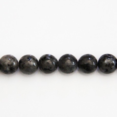 BeauMonde Bijoux - Labradorite noire 8 mm environ perle ronde qualité A (larvikite) Afrique