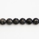 BeauMonde Bijoux - Labradorite noire 8 mm environ perle ronde qualité A (larvikite) Afrique