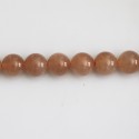 Pierre de lune 8 mm perle ronde beige AA Inde