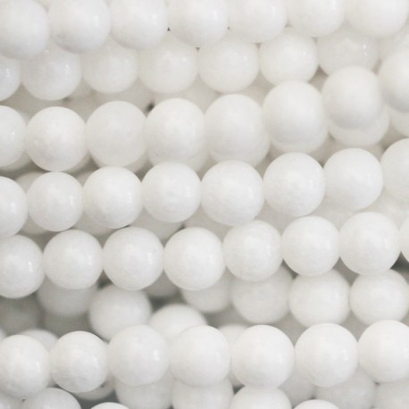 Quartzite 4 mm round bead (white jasper) - BeauMonde Bijoux