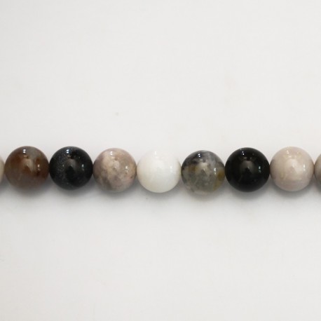 Agate dentritic 6 mm round bead - BeauMonde Bijoux