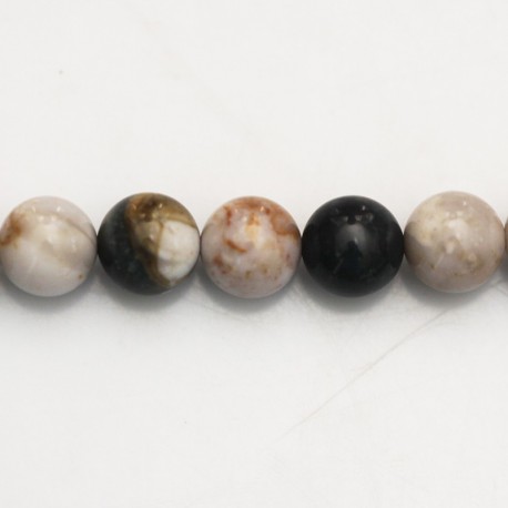 Agate dentritic 10 mm round bead - BeauMonde Bijoux