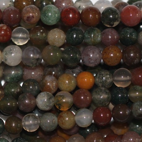 BeauMonde Bijoux - Agate Inde 4/4.8 mm perle ronde A