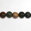 Agate 10 mm mixed khaki round bead