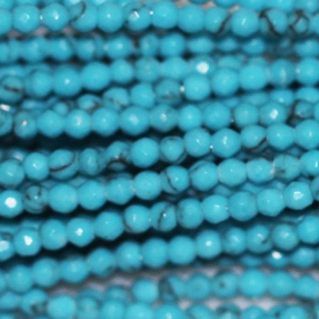 BeauMonde Bijoux - Turquoise reconstituée 2 mm perle ronde facetée