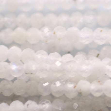 Moonstone white 3x2.5 mm faceted washer - BeauMonde Bijoux