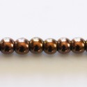 Hematite 6 mm round copper bead