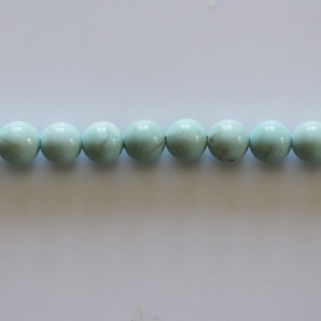 BeauMonde Bijoux - Howlite 6 mm perle ronde turquoise laiteux