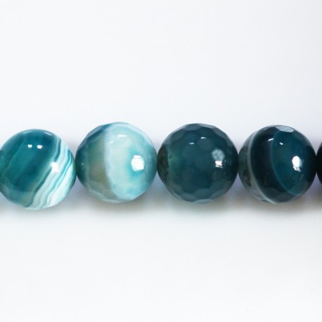 Agate 12 mm round faceted bead - BeauMonde Bijoux