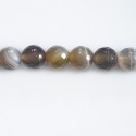Agate 8 mm perle ronde facetée
