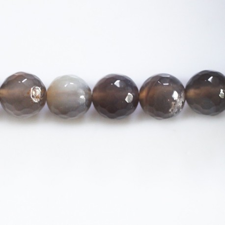 Agate 10 mm round faceted bead - BeauMonde Bijoux