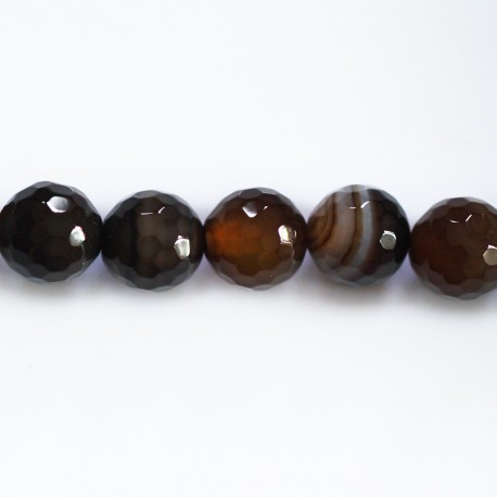 Agate 10 mm round faceted bead - BeauMonde Bijoux