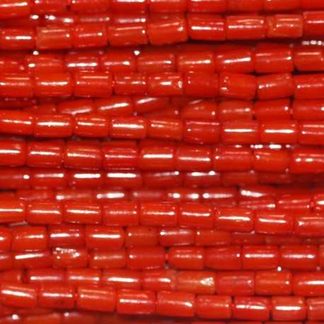 BeauMonde Bijoux - Bambou rouge clair 3x4/5 mm tube teinté Indonésie