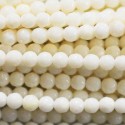 Bamboo white 4 mm round faceted bead
