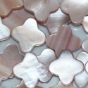 Clover 4 petals 14 mm pink mother-of-pearl flat - BeauMonde Bijoux
