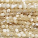 Beige mother-of-pearl 3 mm round faceted