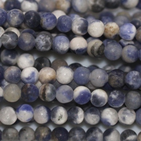 Sodalite 4 mm matte mixed round bead - BeauMonde Bijoux