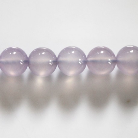Chalcedony 10 mm round purple bead Madagascar - BeauMonde Bijoux