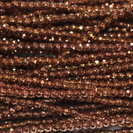 Hematite copper 2 mm round faceted bead - BeauMonde Bijoux